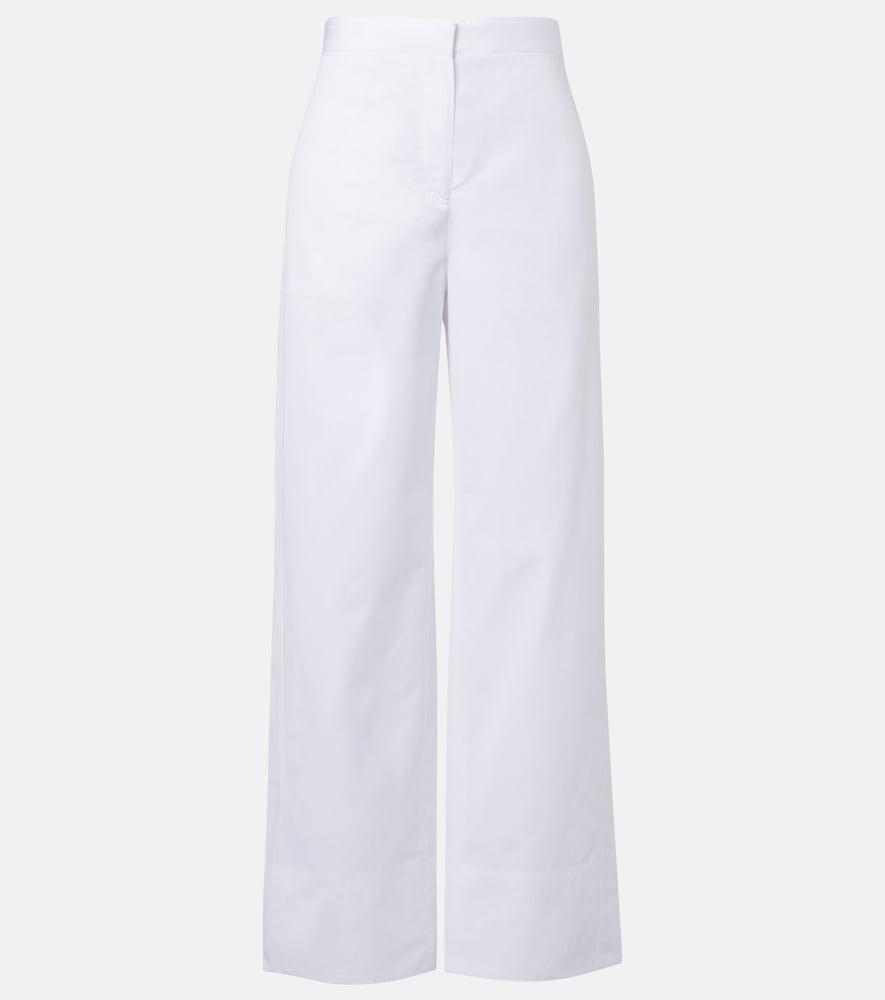 toteme twisted seam cotton poplin wide-leg pants