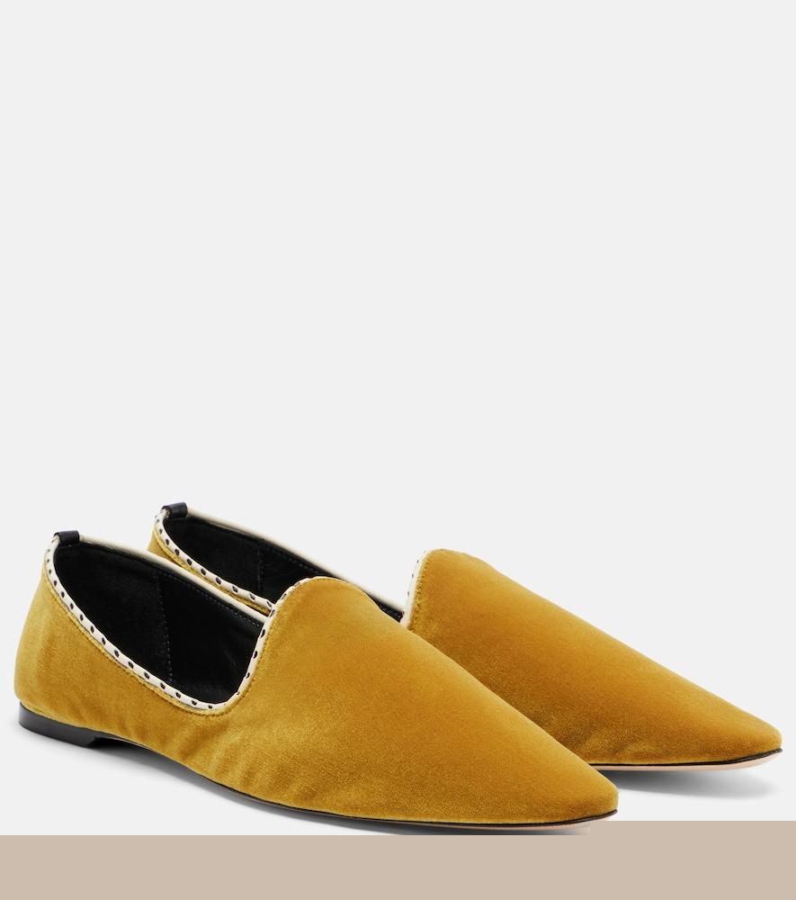 toteme velvet slip-on shoes