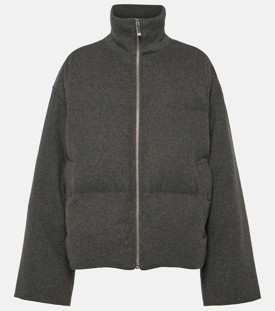 toteme wool-blend flannel down jacket
