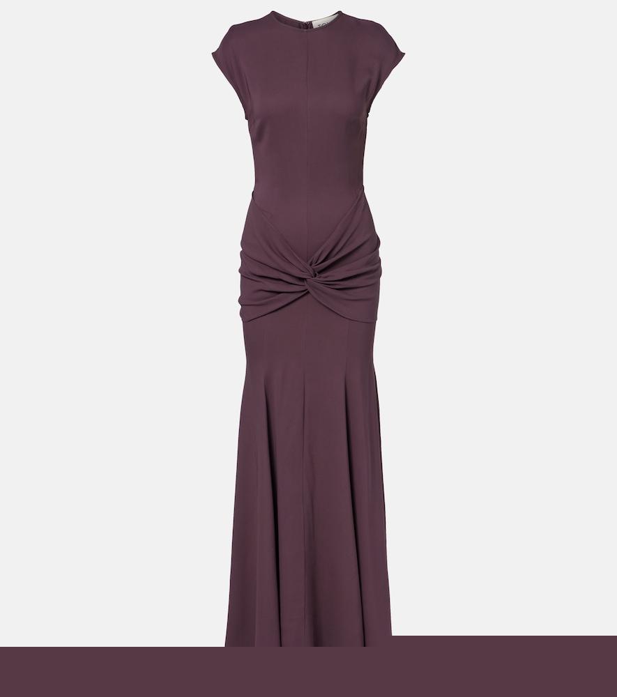 tove ames gathered jersey maxi dress