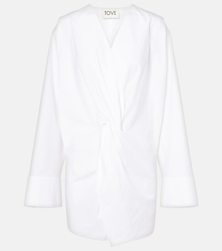 tove destry gathered cotton poplin top