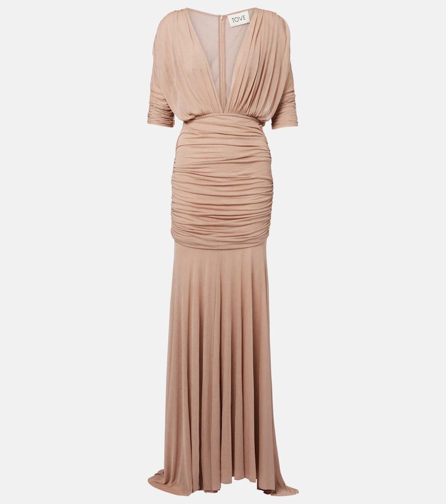 tove devi semi-sheer maxi dress