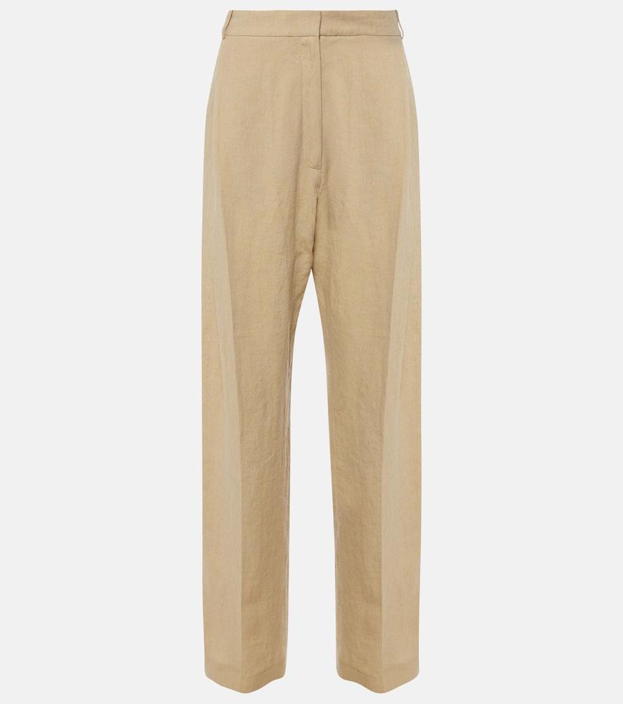tove gabrielle high-rise linen wide-leg pants