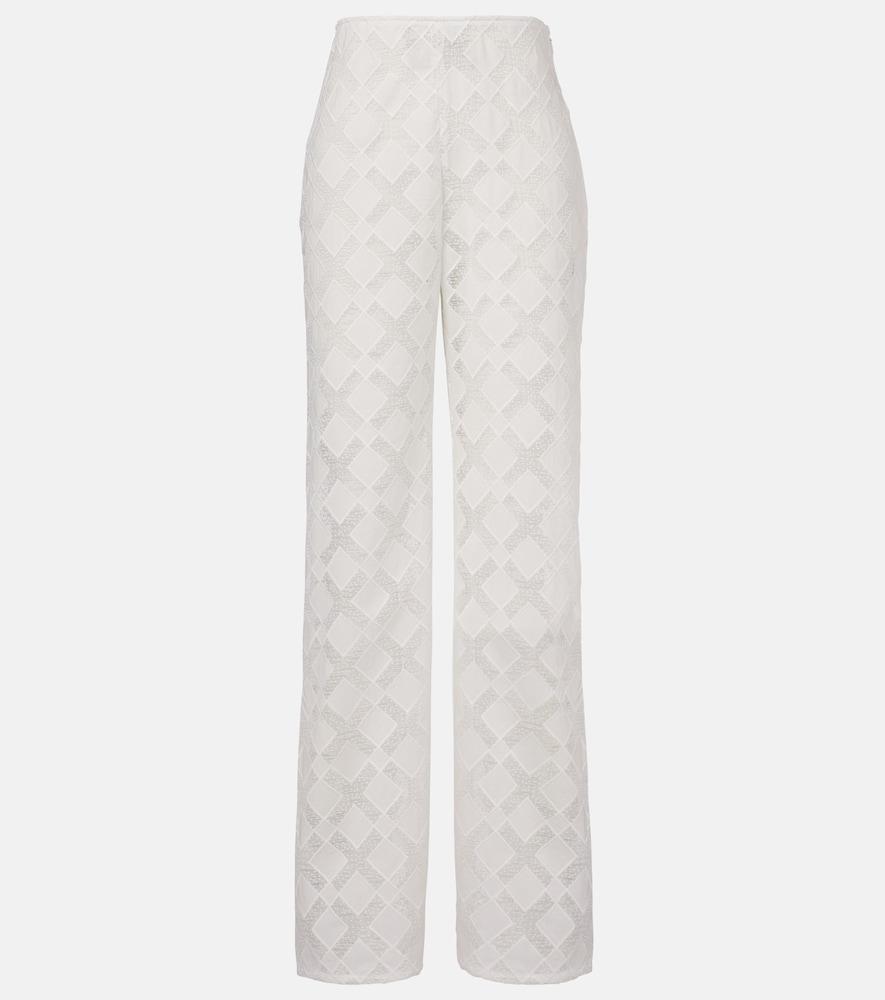 tove kaia embroidered wide-leg pants