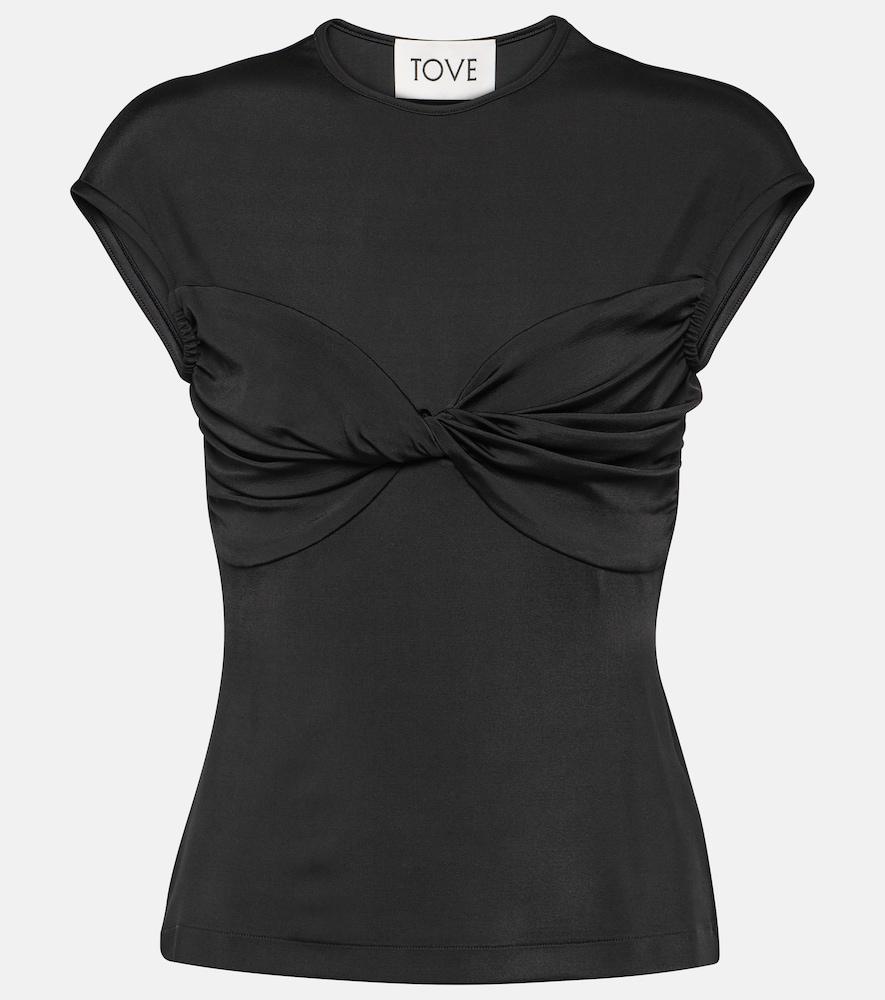 tove paola twist-detail jersey top