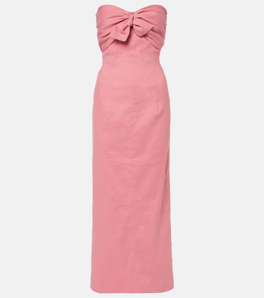 tove rahel linen and cotton-blend maxi dress