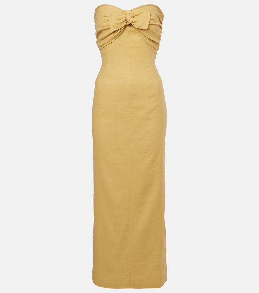 tove rahel linen and cotton-blend maxi dress