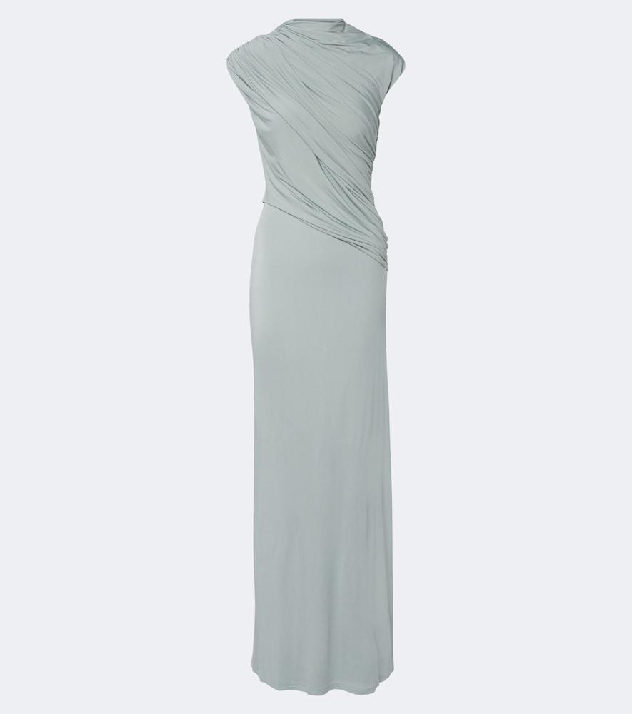 tove saffron draped jersey maxi dress