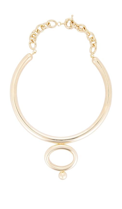 tpo solara necklace in metallic gold.
