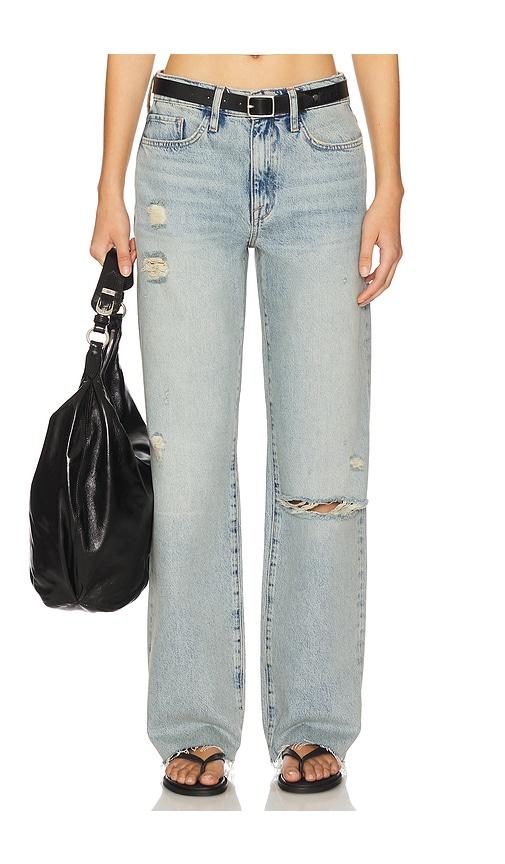 triarchy birkin mid rise straight leg in blue. - size 25 (also in 30)