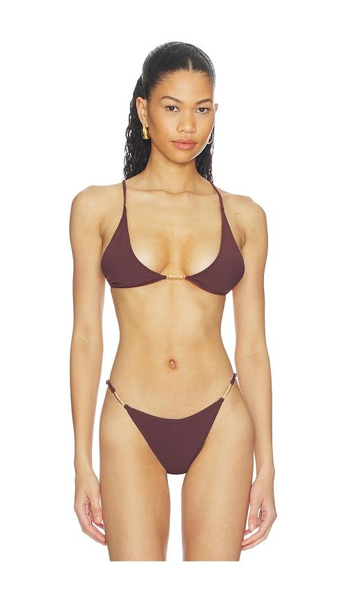 tropic of c chain universo bralette in wine. - size l (also in m, s, xs)