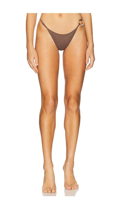 tropic of c luna ring bikini bottom in brown. - size l (also in m)