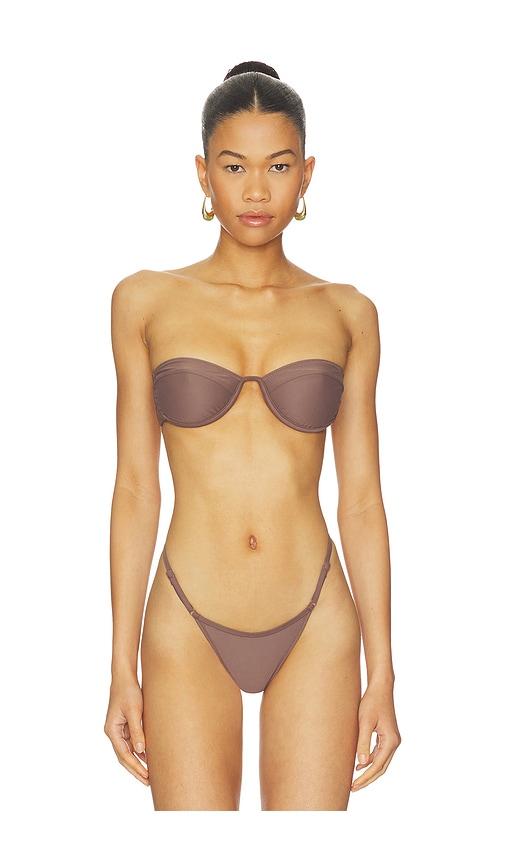tropic of c mariel bikini top in brown. - size l (also in xs, m)