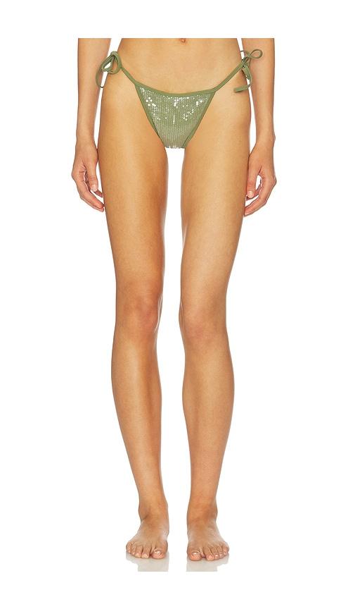 tropic of c sequin praia bikini bottom in green. - size l (also in m)
