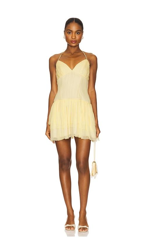 tularosa ada mini dress in yellow. - size l (also in xxs, xs, s, m, xl)