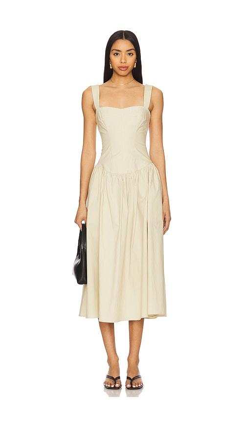 tularosa allie midi dress in beige. - size m (also in xl)