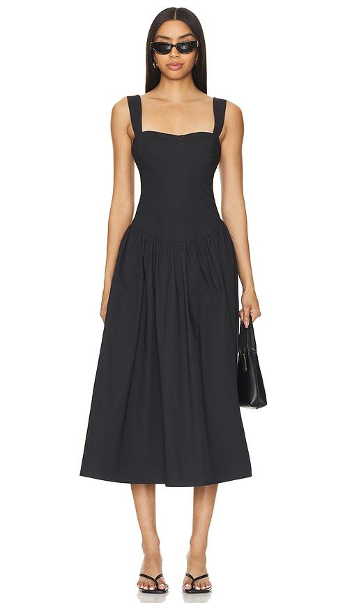tularosa allie midi dress in black. - size m (also in s)
