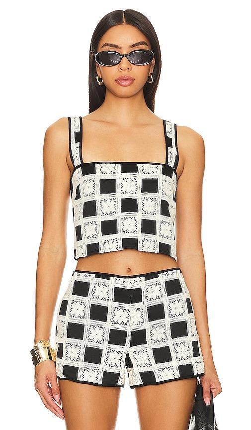 tularosa anna top in black,white. - size l (also in m, s, xs)