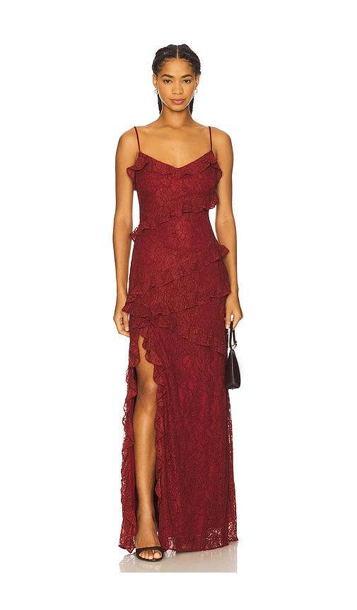 tularosa caila maxi dress in wine. - size xs (also in xxs)