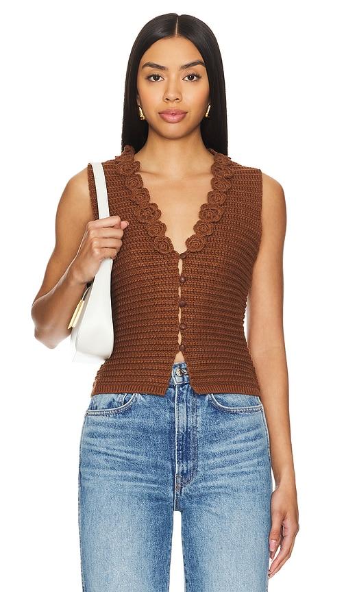 tularosa callia vest in brown. - size l (also in m)