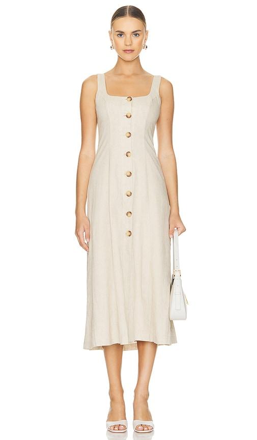 tularosa carley midi dress in beige. - size xl (also in xs)