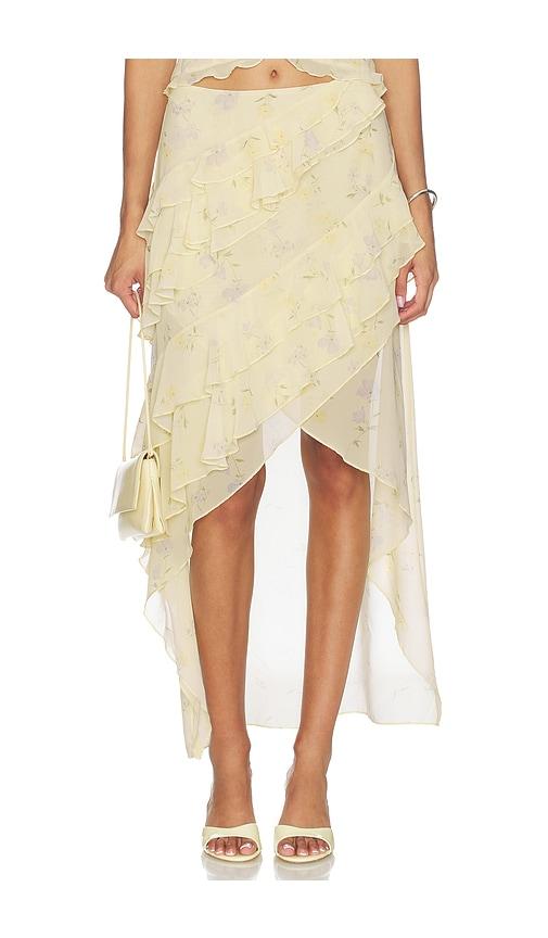 tularosa cecilia maxi skirt in lemon. - size m (also in xs, s, xl)