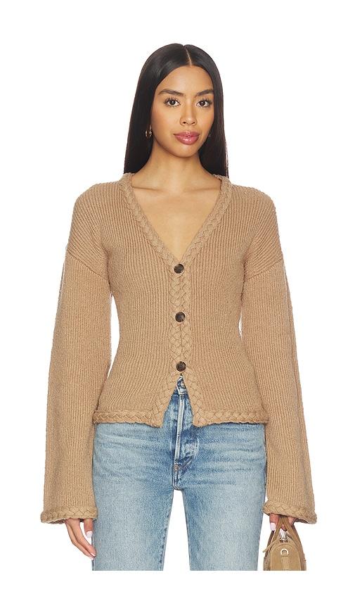 tularosa della braided detail cardigan in brown. - size m (also in s)