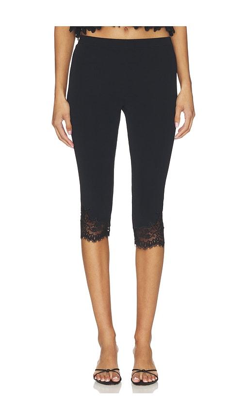 tularosa dora knit lace capri in black. - size m (also in s)