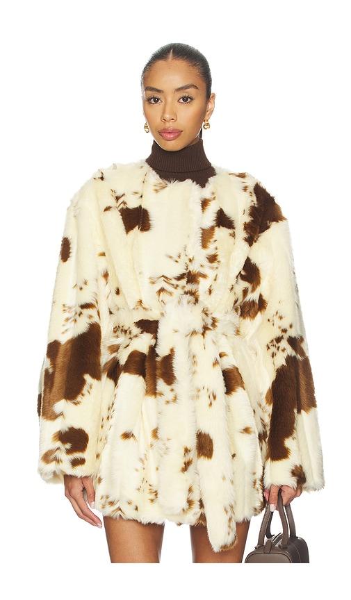 tularosa elena coat in cream,brown. - size l (also in s, xs)