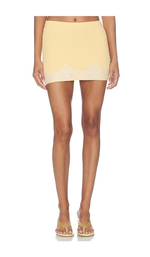 tularosa elia knit lace skirt in yellow. - size l (also in xs, s, m, xl)