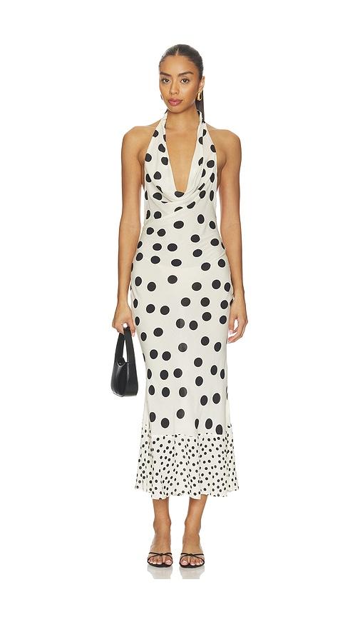 tularosa elma cowl neck dress in white,black. - size l (also in xs, s, m, xl)