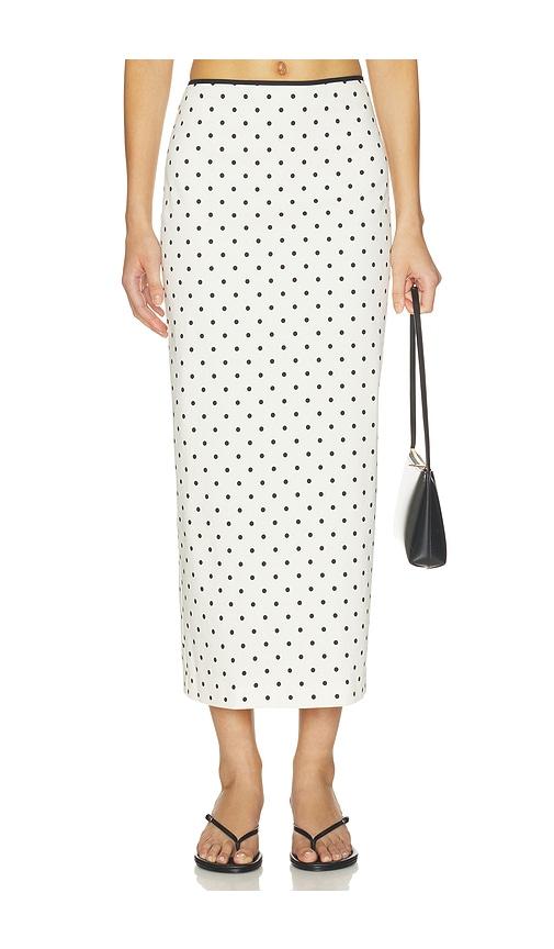 tularosa elowen midi skirt in black & white. - size l (also in xxs, xs, s, m, xl)