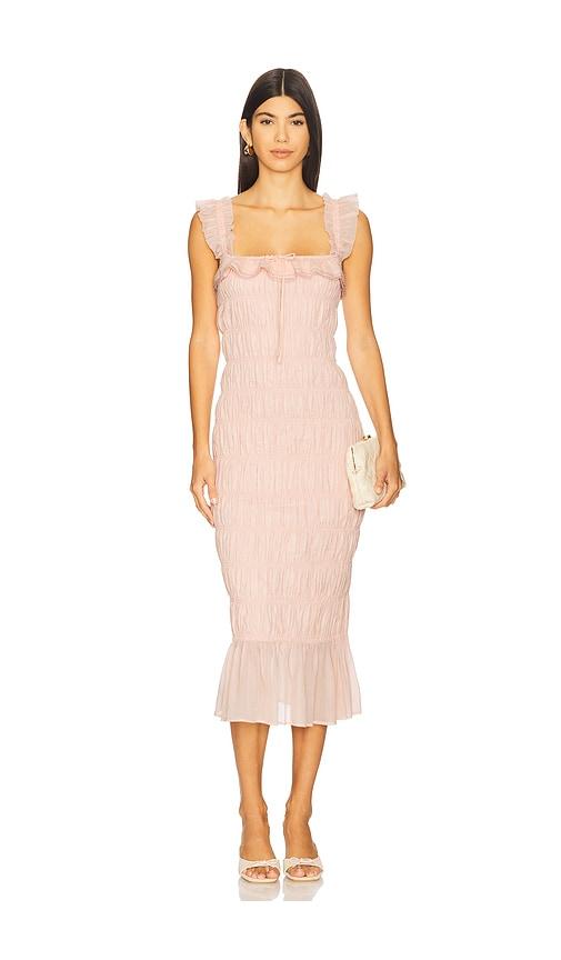 tularosa esmie midi dress in blush. - size l (also in xxs, xs, s, m)