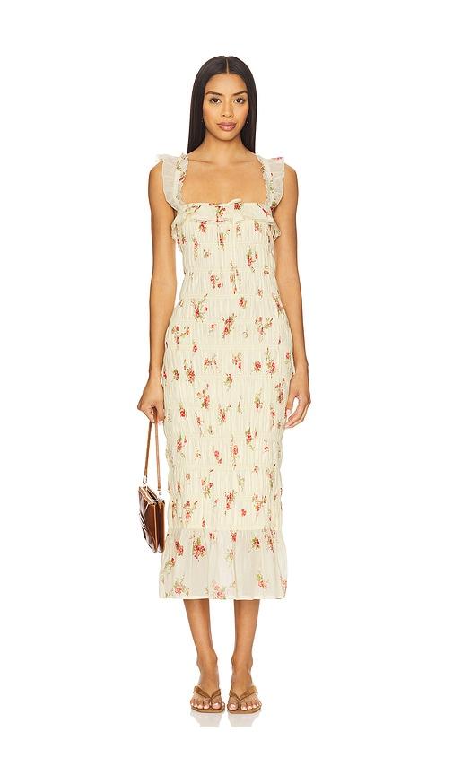 tularosa esmie midi dress in lemon. - size l (also in m, xl)