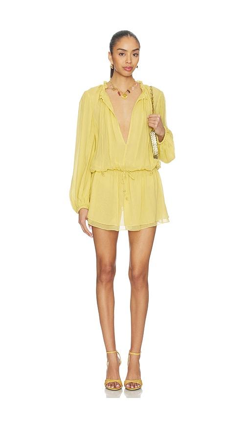 tularosa gianna mini dress in lemon. - size s (also in xs)