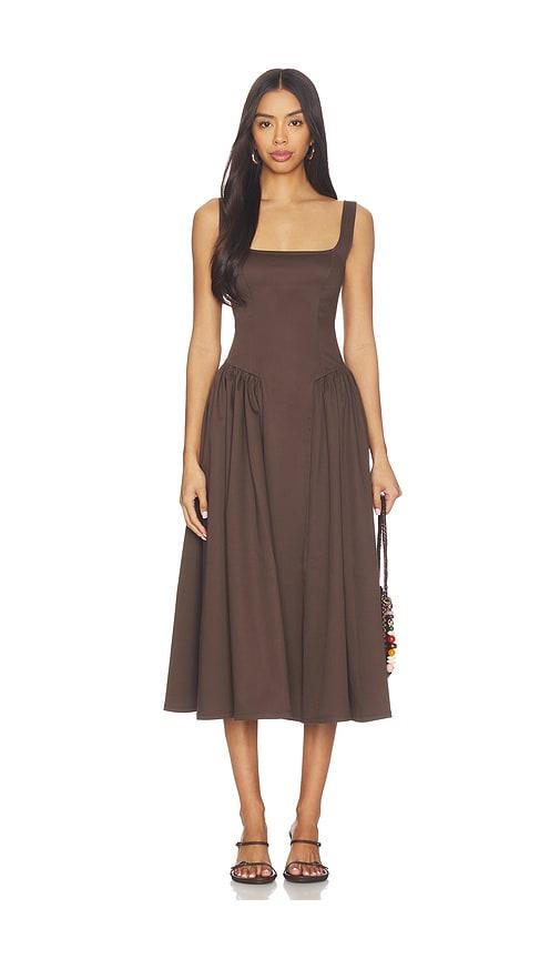 tularosa gracyn dress in chocolate. - size m (also in xs, xxs, s, xl)