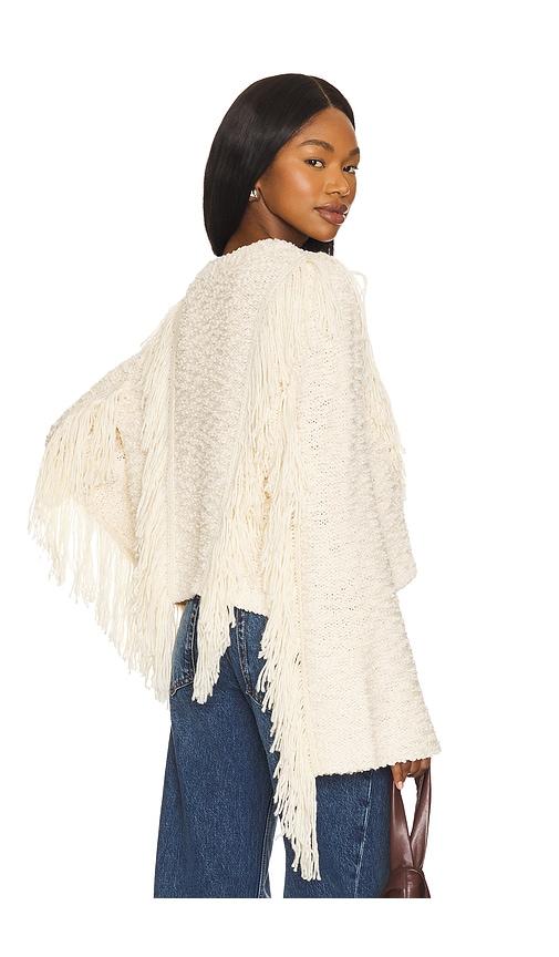 tularosa ibone fringe sweater in beige. - size l (also in xs)