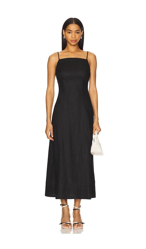 tularosa jaxi midi dress in black. - size l (also in xs, xxs, s, m, xl)