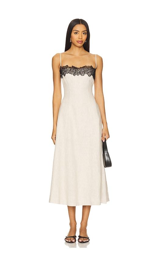 tularosa jia midi dress in neutral. - size s (also in xxs)