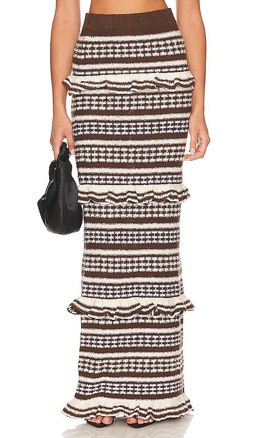 tularosa kaely maxi skirt in brown. - size m (also in xxs, xs, s)