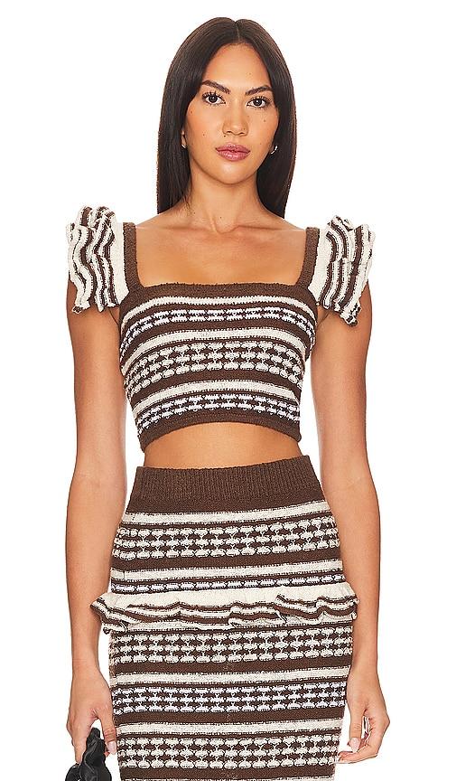 tularosa kaely top in brown. - size l (also in xxs, xs, s, m)