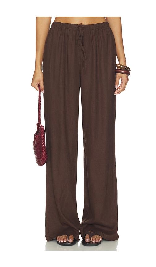 tularosa kai linen pant in chocolate. - size xs (also in xxs)