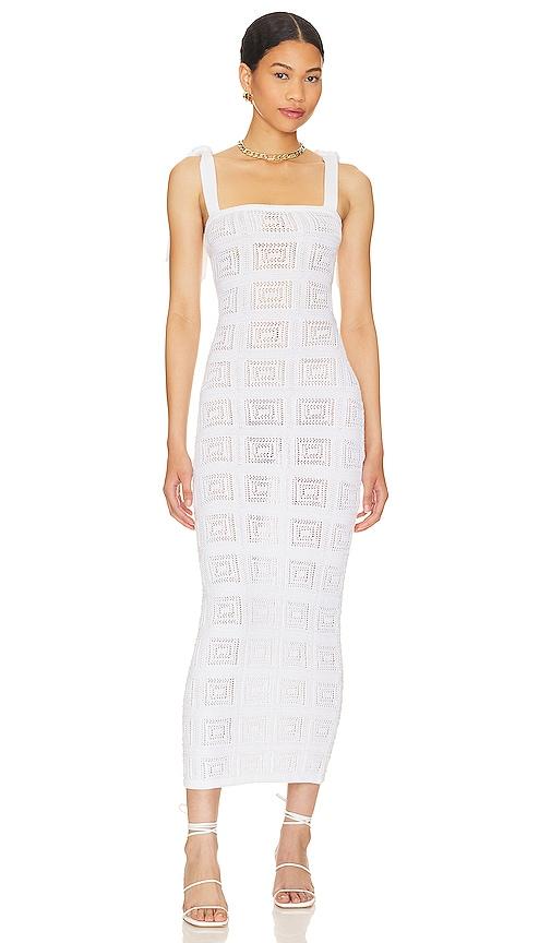 tularosa keani open back dress in white. - size l (also in m)