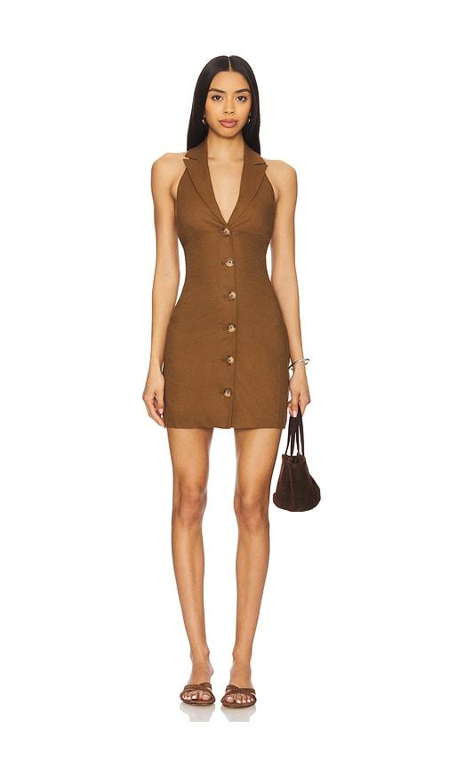 tularosa lennon mini dress in brown. - size m (also in s)