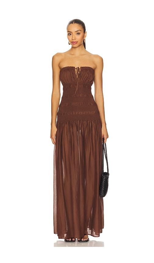 tularosa lucie maxi dress in chocolate. - size l (also in xl)