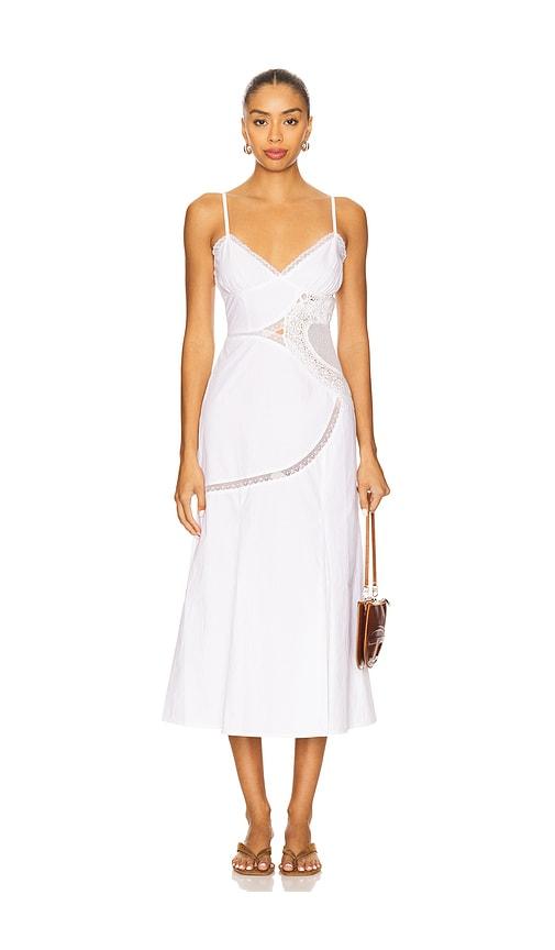tularosa maddyn midi dress in white. - size l (also in xs, xxs, s, m)