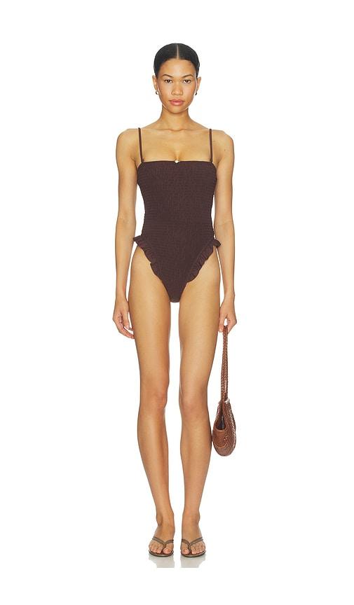 tularosa mae one piece in chocolate. - size l (also in m, s, xxs)