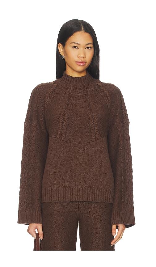 tularosa marcella mock neck sweater in chocolate. - size m (also in xs, s, xl)