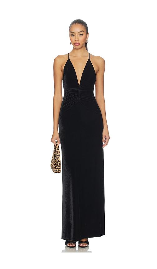 tularosa marilyn velvet gown in black. - size s (also in xs)