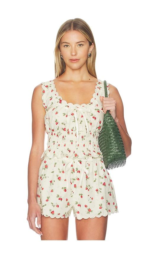 tularosa marlena top in cream. - size l (also in xs, s, m, xl)